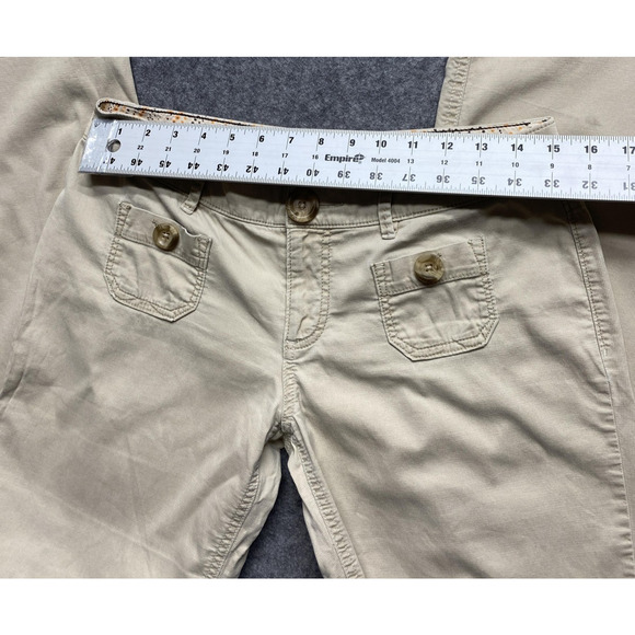 Old Navy Pants Womens Size 2 Beige Ultra Low Rise Wide Leg Casual Chino Y2K - Picture 2 of 16
